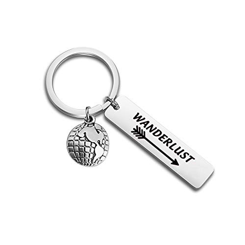 WUSUANED Wanderlust Arrow Keychain Jewelry for Wanderer Traveler Adventure Gift  Wanderlust Keychain