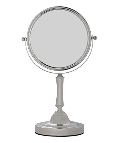 Sagler Vanity Mirror Chrome 6-inch Tabletop Two-Sided Swivel with 10x Magnification, makeup mirror 11-inch Height, Chrome Finish
