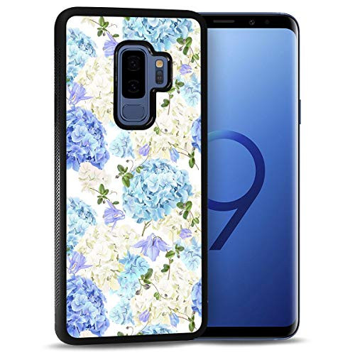 for Samsung S9   Galaxy S9 Plus  Durable Protective Soft Back Case Phone Cover  NiceTEK HOT12572 Light Blue Flower 12572