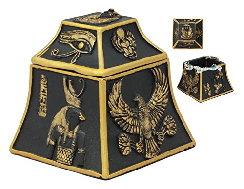 Ebros Egyptian Deity Scarab Eye of Horus Falcon Anubis Gods Of Egypt Jewelry Box Figurine Sculpture Trinket Hidden Storage Decor Ebros Egyptian Deity Scarab Eye of Horus Falcon Anubis Gods Of Egypt Jewelry Box Figurine Sculpture Trinket Hidden Storage Decor