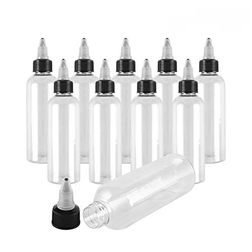 10Ppcs Plastic Bottles with Twist Top Cap Squeeze Dispensing Bottle with Lid Empty Dispenser Bottles for Lab Oil  Crafts Art Paint Glue 100ML
