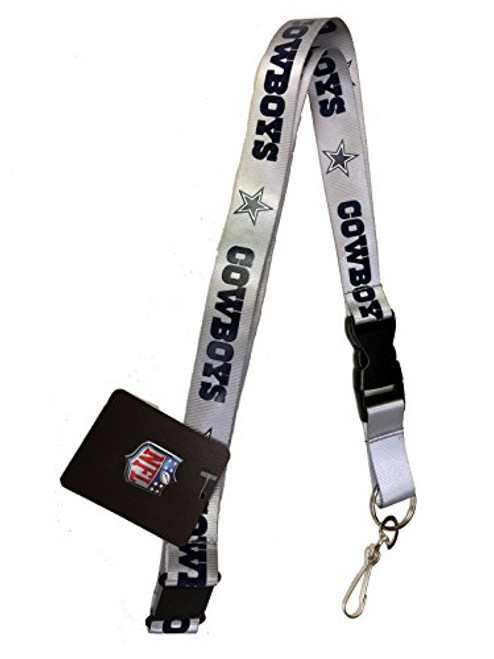 PSG NFLDallas Cowboys Sports Lanyard Keychain Gray Silver with Detachable Clip PSG NFLDallas Cowboys Sports Lanyard Keychain Gray Silver with Detachable Clip