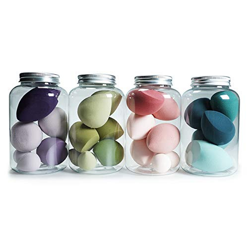 7 PCS Makeup Sponge Blender Latex free Beauty Cosmetics Blender Perfect for Blending Foundation Concealer BB Cream Liquid Powder  Purple