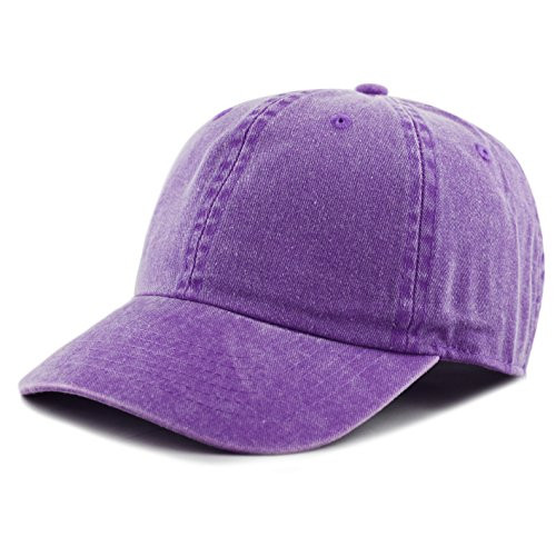 The Hat Depot 100 Cotton Pigment Dyed Low Profile Six Panel Cap Hat  Purple