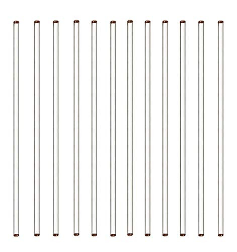 12PCS 12  Glass Rod 12 Inch Stirrer Glass 300MM Length 6MM Diameter Stir Sticks Stirring Rod with Round Bottom  300MM