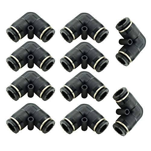 Beduan Push to Connect Fitting Elbow  6mm x 6mm Tube OD Pneumatic 90° Degree Adapter Push in Fitting for Air Compressor ?Pack of 10?