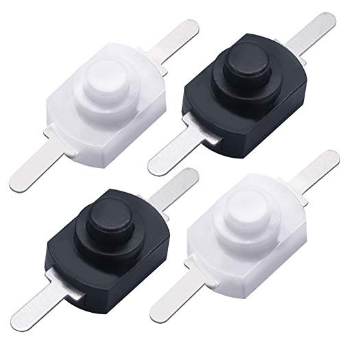 mxuteuk 50pcs Self Lock Push Button Switch DC 30V 1A for SMD Flashlight Type Light Lamp Wall Outlet Latching Mini on Off Switch  25pcs White and 25pcs Black  WBK 1208
