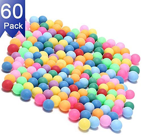 KEVENZ Ping Pong Balls 100 60 Pack Assorted Color Beer Pong Balls  Bulk Table Tennis Ball for Beer Pong  Arts and Craft  Party Decoration and Pet Toy  Multi Color  100 Pack