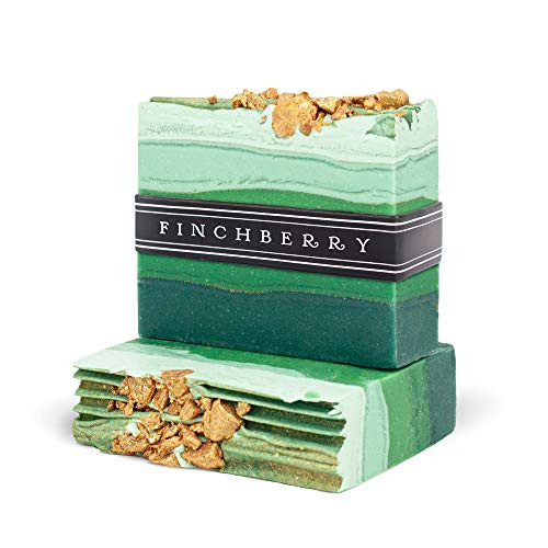 Finchberry Handmade Natural Soap Bar  Moisturizing Shea Butter   Coconut Oil  Artisan Hand and Body Bar Soap to Soften and Hydrate Dry Skin  Organic and Sustainable Ingredients  Emerald  1 bar  4 5oz