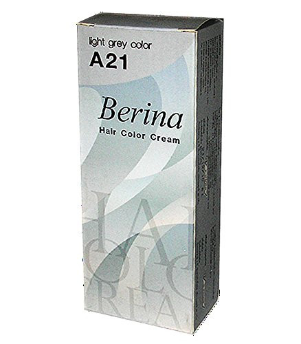 Berina Permanent Hair Dye Color Cream A21 Light Grey Cool Hot Crezy Fashions