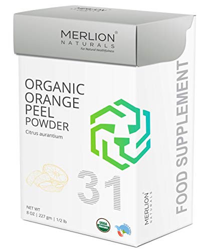 Organic Orange Peel Powder by Merlion Naturals   Citrus aurantium  8 OZ
