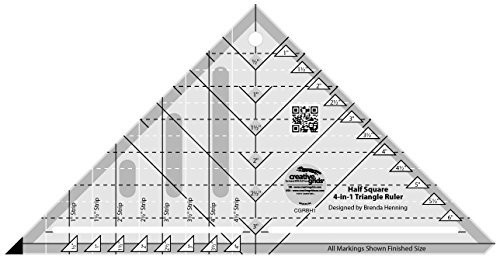 Creative Grids Half Square 4-in-1 Triangle Quilting Ruler Template CGRBH1
