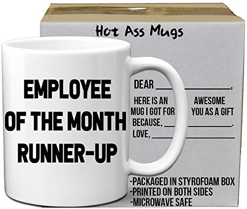 Employee Of The Month Runner Up Funny White 11 Ounce Coffee Mug   Great Gift Idea from Boss to Employees and Co Workers   Office Award Mugs