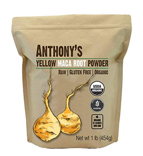 Anthonys Organic Yellow Maca Root Powder  1 lb  Raw  Gluten Free  Non GMO  Non Gelatinized
