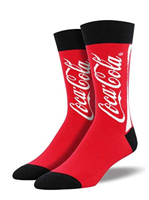 Socksmith Mens  Novelty Crew Socks Coca Cola    Red