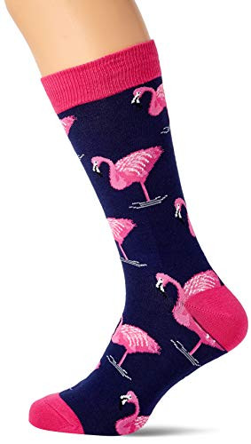 Socksmith Men s Pink Flamingo Trouser Socks  Navy One Size