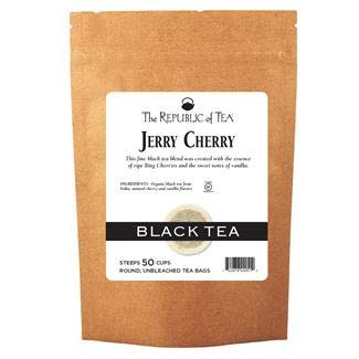 The Republic of Tea Jerry Cherry Black Tea  50 Tea Bags  Refill Bag