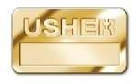 1 X Badge Usher Cut Out Letters Magnetic Brass