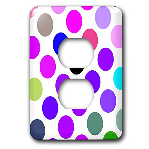 3dRose lsp 17411 6 Brown And Purple Colorful Dots 2 Plug Outlet Cover