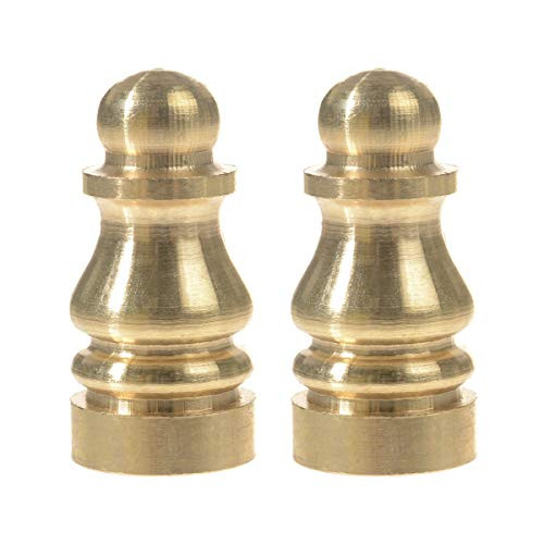 Brass Lamp Finials Saim Lamp Shade Finial Decorative Solid Brass Finials Lighting Accessories Knob Decoration 1 inch High  Pack of 2