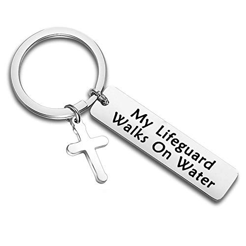 CHOROY Christian Keychain Gift Cross Keychain My Lifeguard Walks on Water Religious Faith Jewelry Christening Gift Baptism Gift My Lifeguard Walks on Water CHOROY Christian Keychain Gift Cross Keychain My Lifeguard Walks on Water Religious Faith Jewelry Christening Gift Baptism Gift My Lifeguard Walks on Water