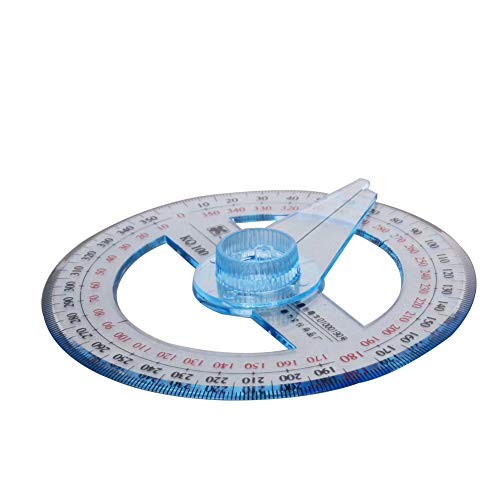 Utoolmart 360 Degree Protractors Clear Plastic Student Math Protractor Measuring Tool for Angle Measurement Student School Office Supply 1pcs