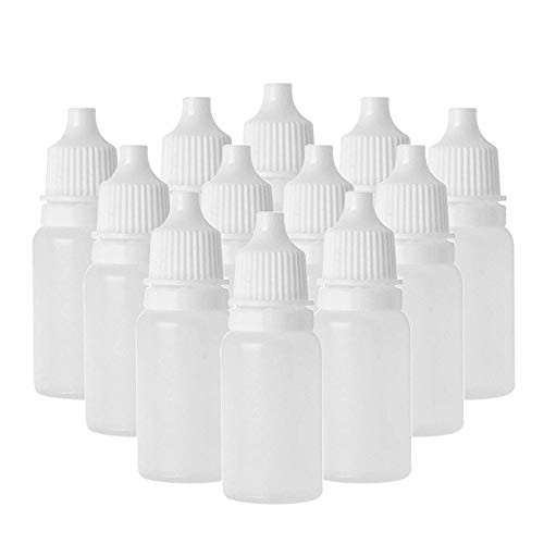 SBYURE 36 PCS 15ml Empty Plastic Squeezable Eye Liquid Dropper Bottles with Childproof Cap