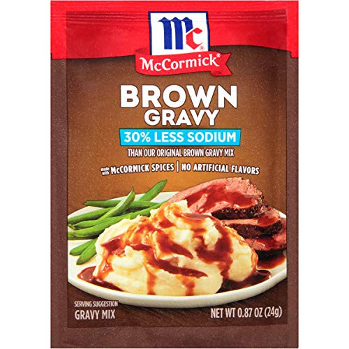 McCormick 30 Less Sodium Brown Gravy Mix  0 87 oz Packet