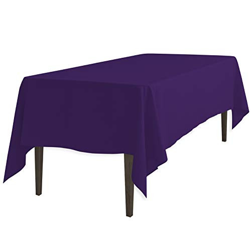 LinenTablecloth 60 x 126 Inch Rectangular Polyester Tablecloth Purple
