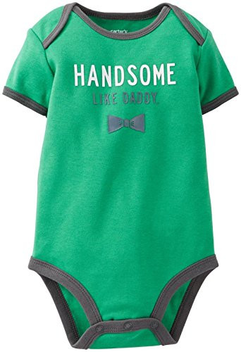 Carter s Baby Boys  Slogan Bodysuit  111a486   Green  New Born