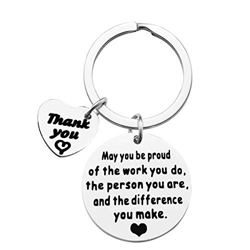 Thank You Gift Appreciation Jewelry Make A Difference Keychain Gift for Volunteer Appreciation Coach Mentor  Employee Gift  Social Worker Gift  Teacher Keyring