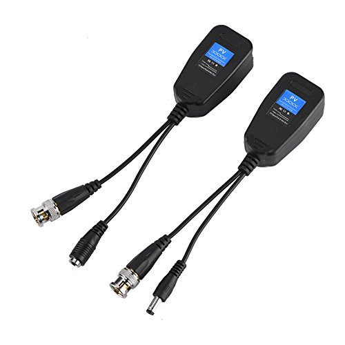 Zerone 1 Pair Passive CCTV Coax BNC Video Power Balun Transceiver to RJ45 Connector Compatible with HD CVI HD TVI HD AHD Signals NTC PAL and SECAM Video Formats Support Zerone 1 Pair Passive CCTV Coax BNC Video Power Balun Transceiver to RJ45 Connector Compatible with HD CVI HD TVI HD AHD Signals NTC PAL and SECAM Video Formats Support