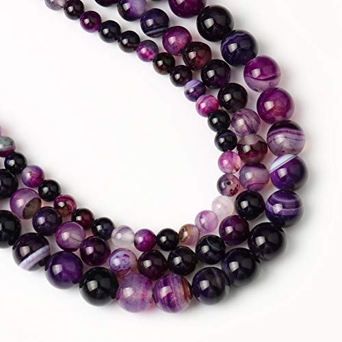 Yochus 10mm Purple Stripe Agate Gemstone Round Loose Beads Natural Stone Beads for Jewelry Making Yochus 10mm Purple Stripe Agate Gemstone Round Loose Beads Natural Stone Beads for Jewelry Making
