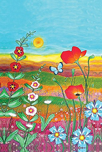 Toland Home Garden Fields of Flowers 12 5 x 18 Inch Decorative Colorful Spring Summer Sunshine Flower Garden Flag