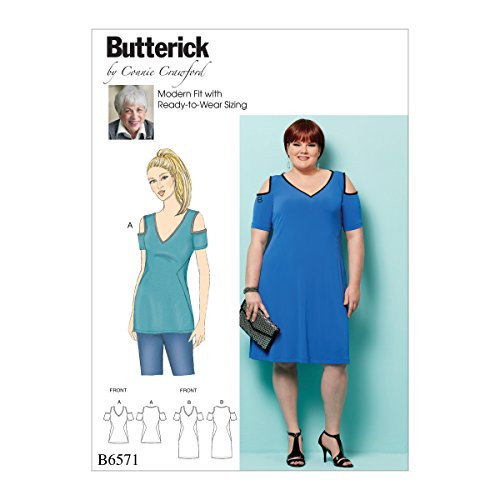 Butterick Patterns Misses  Women s Top and Dress  MIS  XSM SML MED LRG XLG