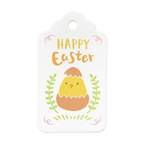 LWR CRAFTS 100 Hang Tags Scalloped Top with Cotton Strings 66ft for Holiday  Easter Egg