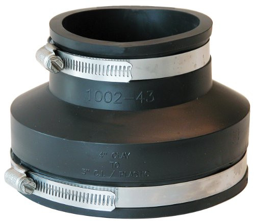 Fernco Inc  P1002 43 4 Inch Clay To 3 Inch Cast Iron Or Plastic Coupling