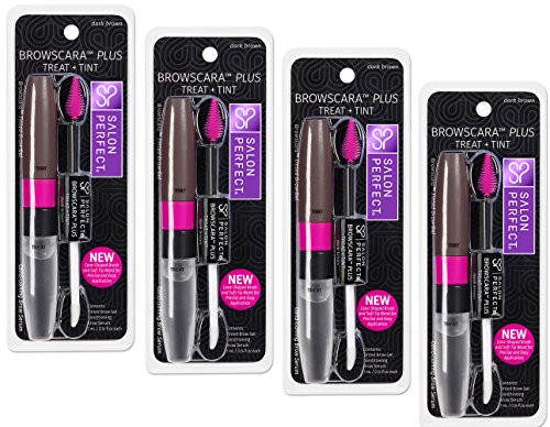 Browscara Plus  2 in 1  Treat   Tint  Conditioning Brow Serum   Tinted Brow Gel  Dark Brown  4 pk