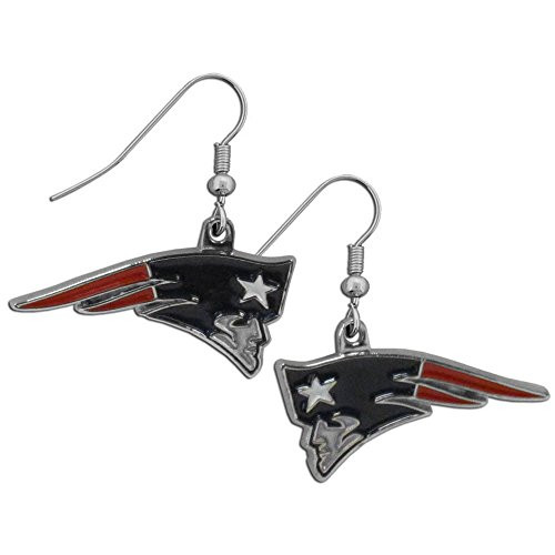 NFL Siskiyou Sports Womens New England Patriots Chrome Dangle Earrings One Size Team Colors NFL Siskiyou Sports Womens New England Patriots Chrome Dangle Earrings One Size Team Colors