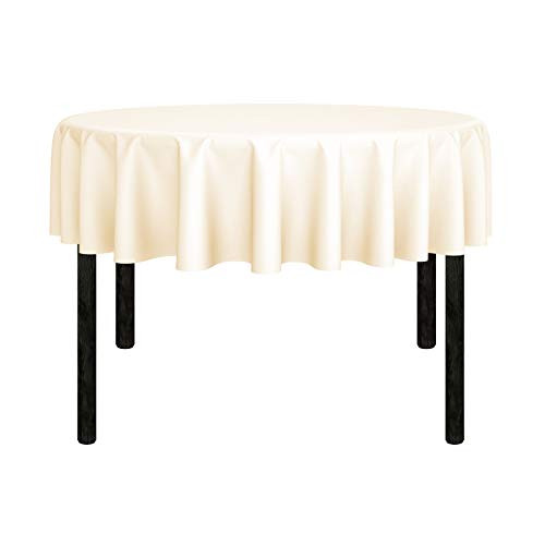 Mill   Thread   70  Round Premium Tablecloth for Wedding Banquet Restaurant   Polyester Fabric Table Cloth   Ivory