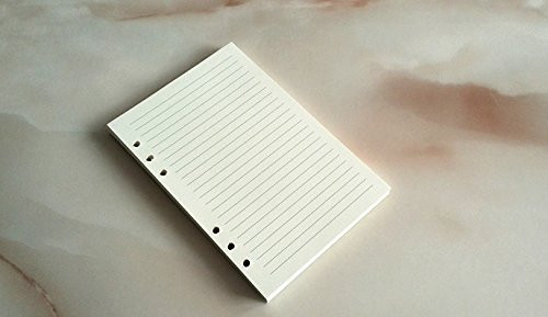 100 Sheets A5 Size 6 Holes Papers Refill For Notebook Planner Journal Dairy  White Lined