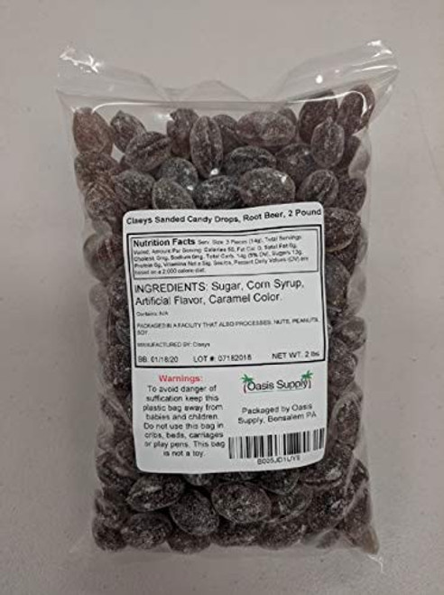 Claeys Sanded Candy Drops  Root Beer  2 Pound
