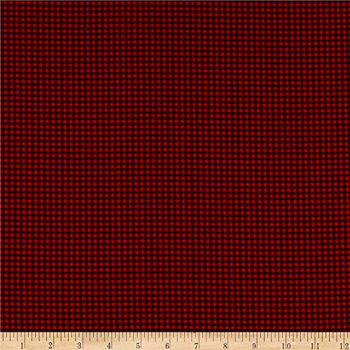Timeless Treasures Let It Snow Mini Check Red  Fabric by the Yard