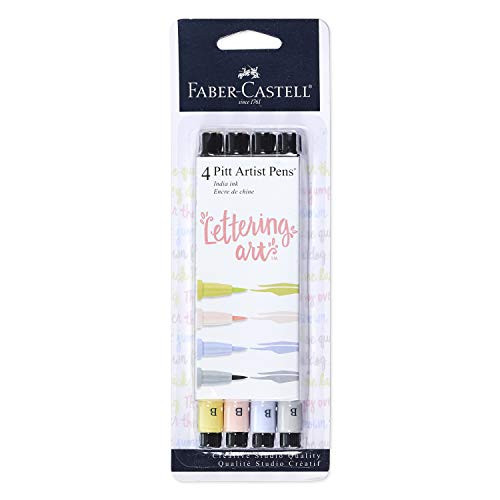 Faber Castell Pitt Artist Pens   Brush Lettering   4 Pastel Colors