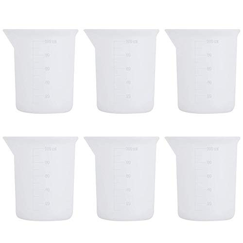 Silicone Measuring Cups  6 PCS 100 ml Epoxy Resin Cups Nonstick Silicone Mixing Cups DIY Glue Tools Cup for Art Waxing Lab