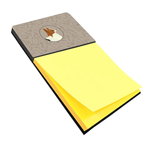 Caroline s Treasures CK2200SN Papillon in The Kitchen Sticky Note Holder  Large  Multicolor