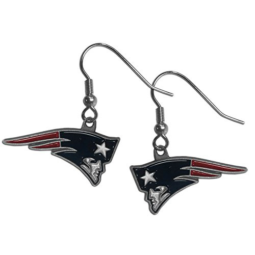 NFL Siskiyou Sports Womens New England Patriots Dangle Earrings One Size Team Color NFL Siskiyou Sports Womens New England Patriots Dangle Earrings One Size Team Color