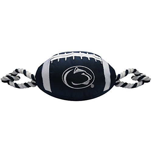 Pets First NCAA Penn State Nittany Lions Football Dog Toy Tough Quality Nylon Materials Strong Pull Ropes Inner Squeaker Collegiate Team Color Pets First NCAA Penn State Nittany Lions Football Dog Toy Tough Quality Nylon Materials Strong Pull Ropes Inner Squeaker Collegiate Team Color