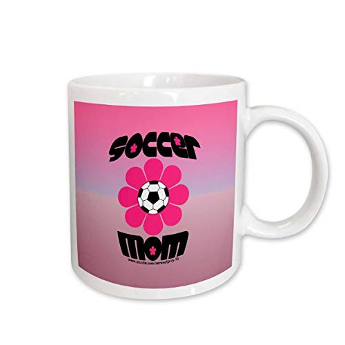 3dRose Soccer Mom Flower Ceramic Mug  11 Ounce