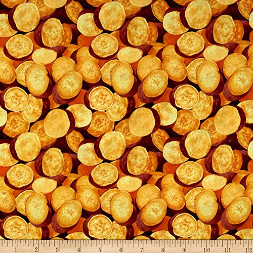 Fabri Quilt Market Medley Sliced Sweet Potatoes Multi Quilt Fabric by the Yard  Multi